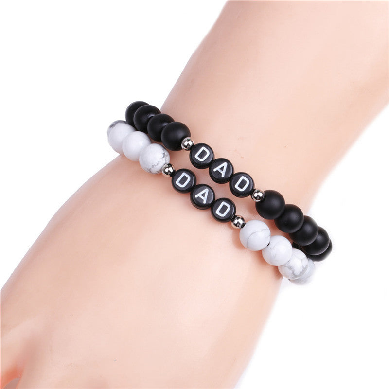 Pulsera de cuentas de Alfabeto Día del Día del Padre al por mayor